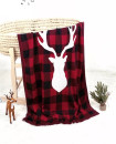 Deer Classic Grid Cotton Knitted Baby Blanket 100x80 cm